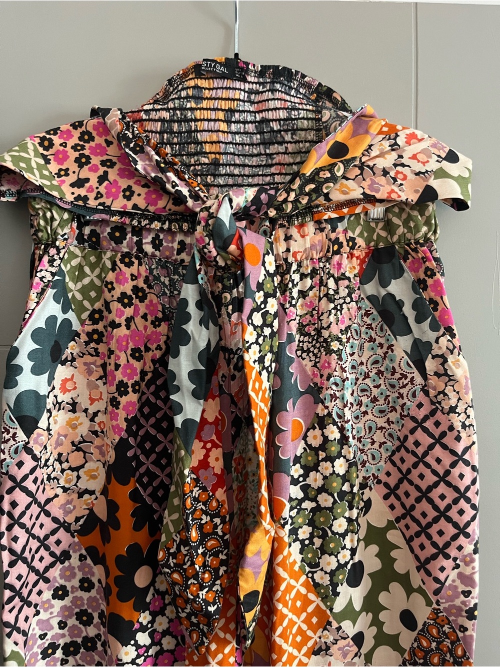 NWOT NastyGal • Multicolor Patchwork Floral Top + Pant Set - Picture 7 of 7
